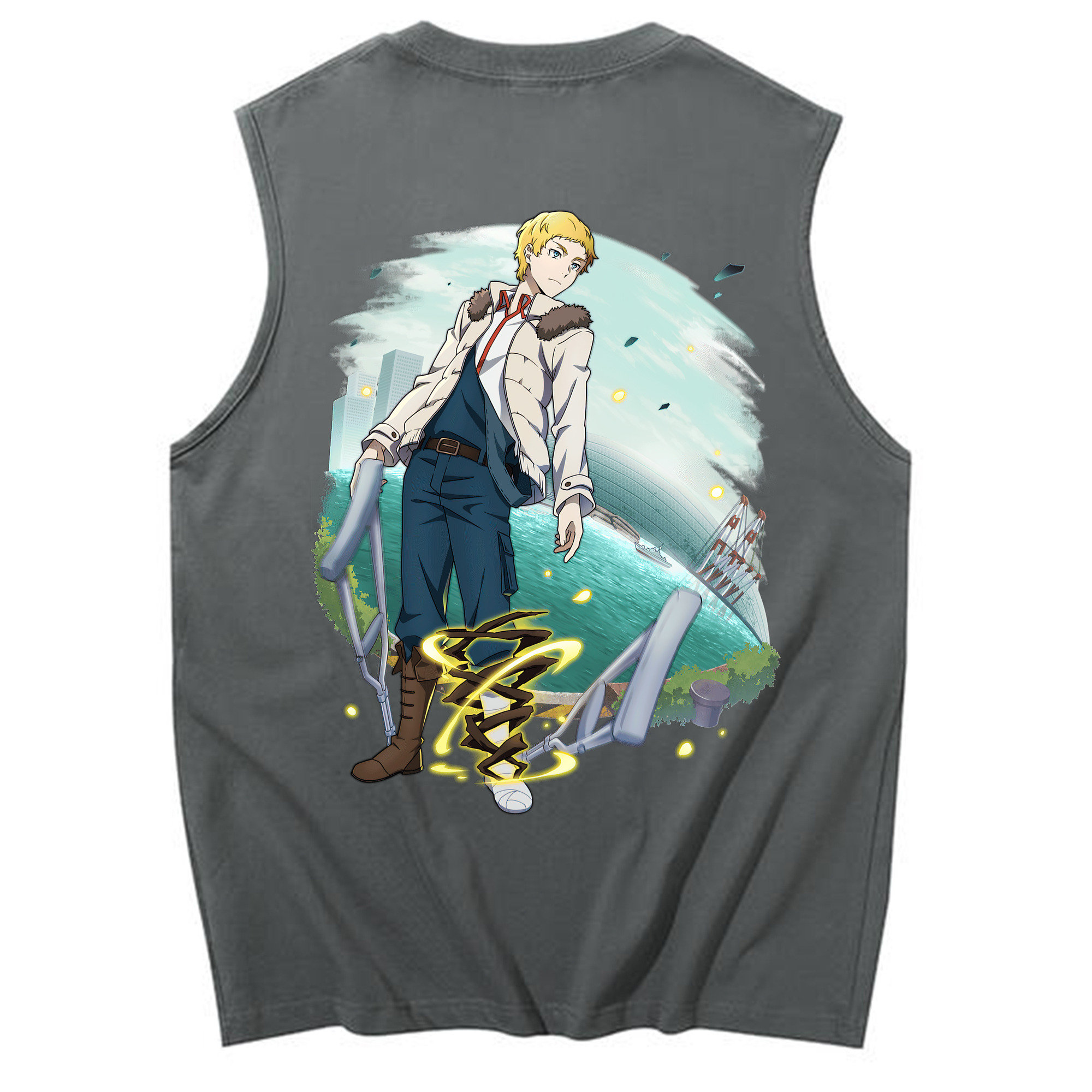 （画像用） 文豪ストレイドッグス Bungo Stray Dogs コットン100％タンクトップ（背面プリント）